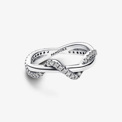 Anel Sparkling Intertwined Wave
