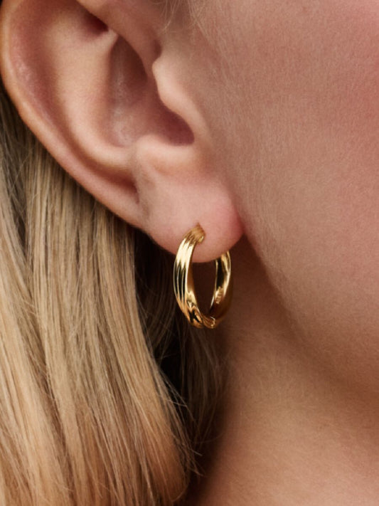 Argolas Torcidas Revestimento de ouro 14k