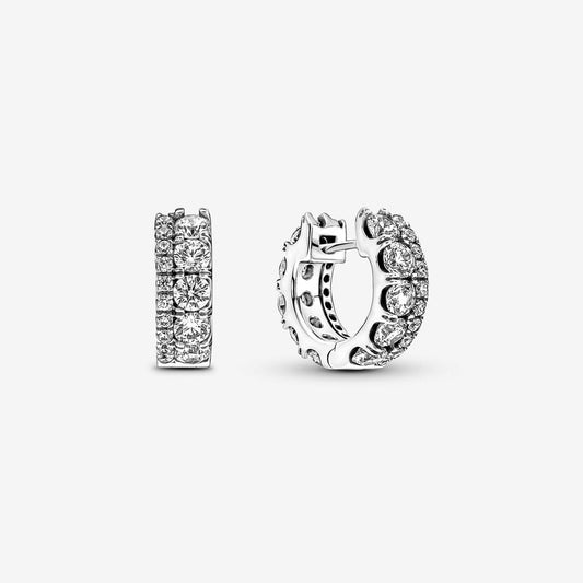 Argolas Double Band Pavé