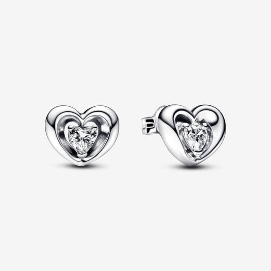 Brincos Radiant Heart & Floating Stone