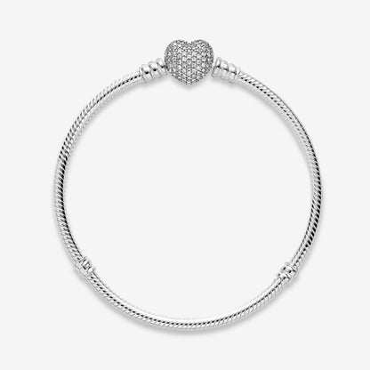 Pulseira Malha Snake e Coração Brilhante Moments