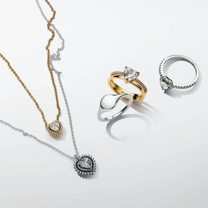 Colar Sparkling Heart Halo Pendant